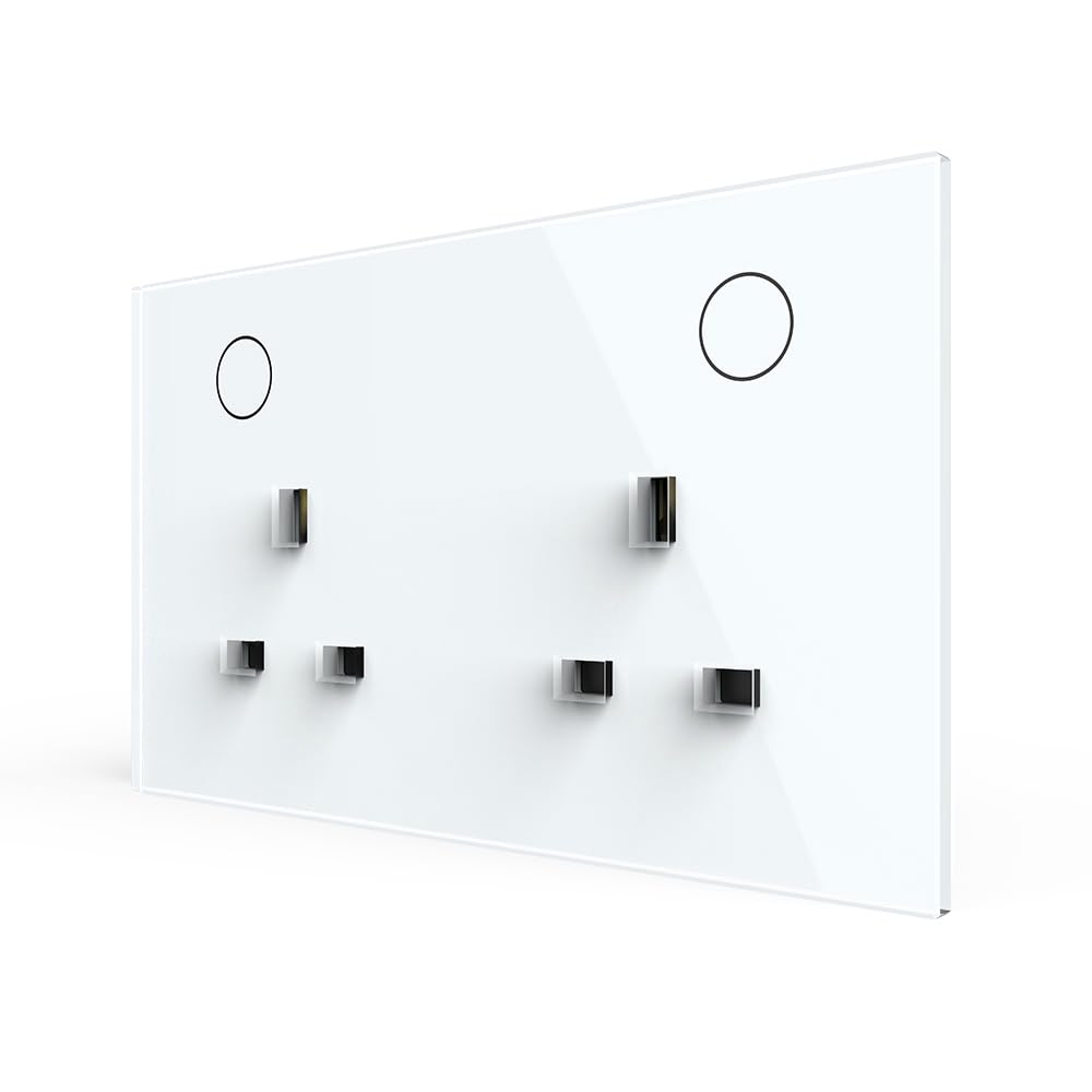 LIVOLO Prise électrique intelligente en verre trempé avec rétroéclairage LED, compatible avec Alexa, Google Assistant, nécessite un hub LIVOLO