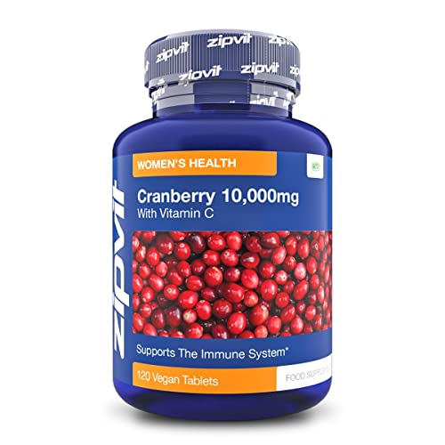 Cranberry Tablets 10000mg with Vitamin C, 120 Vegan Tablets. 4 Months Supply. UK Manufactured.