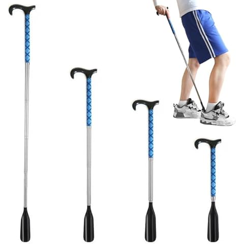 Yitobecka Portable Shoe Horn Long Handle, 13.78-34.5 Inch Telescopic Shoe Horn for Seniors, Men, Women and Kids, Adjustable Length Dressing Aid Stick Shoe Tongue, Lazy Shoe Helper for Boots and Shoes Cover