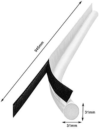 Ewolee Door Draught Excluder, 37in/95cm Removable Draft Excluder for Door Bottom, Soundproof Door Draft Blocker Self-Adhesive Weather Stripping Door Seal Strip (White)