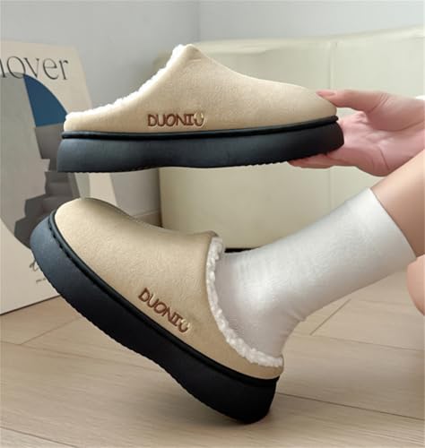 Epsion Women's Slippers Fuzzy Suede House Shoes Winter Warm Memory Foam Slipper Anti-Skid3