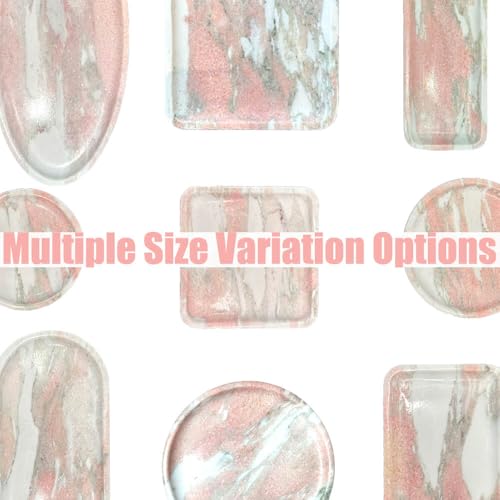 Bandeja de mármol rosa natural de lujo rectangular de 27x13 cm de piedra pulida 8