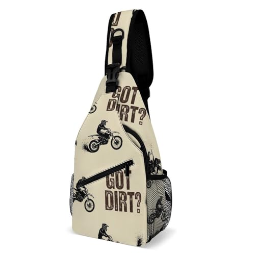 Breathable Mesh Shoulder Pack Got Dirt Bike Motorcross Racing Print Gym Fitness, Moisture-Wicking Crossbody Sling Yoga Running Workouts