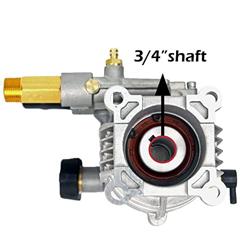 Image of Pressure Washer Pump 2800 Psi 2.5GPM Gasoline Power Washer Pump - Horizontal Pump with 3 /4 inch Shaft M22 Connectors Include Keyway