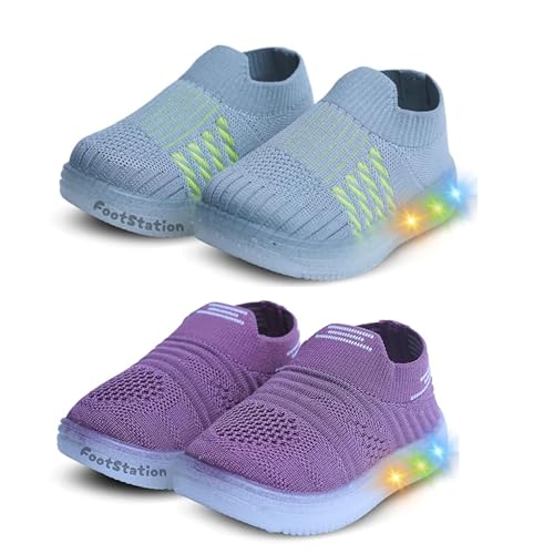 Image of Kids Slip-On LED Light Shoes, Pack of 2 (Combo)
