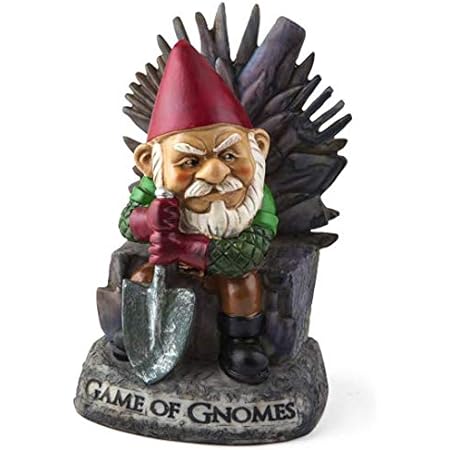 Big Mouth Inc. Game of Gnomes Garden Gnome – Comical Garden Gnome, Hand-Painted Weatherproof Ceramic Lawn Gnome, Makes a Great Gift, 9.5” Tall