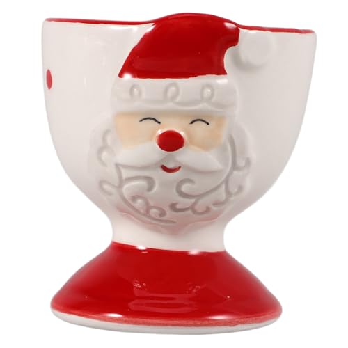 VALICLUD クリスマスセラミックエッグホルダー 耐衝撃製 ゆで卵スタンド 家用デスクトップ卵収納 インテリア飾り用