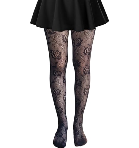 Women's Fishnet Stockings Lace Patterned Tights High Waist Pantyhose