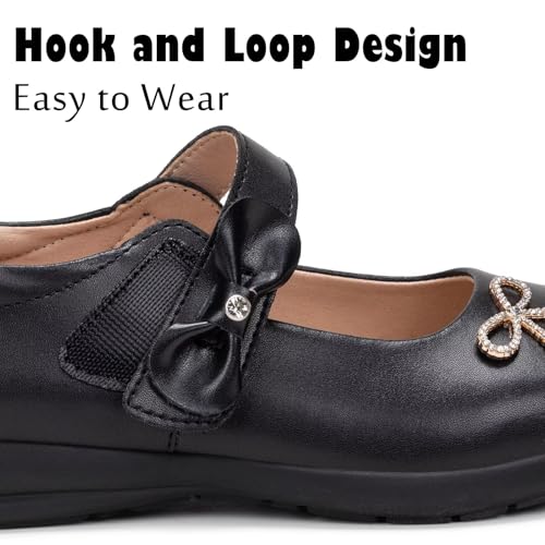 Frank Mully Girls Mary Jane Shoes Side Rhinestone Bow Flat for Wedding/Party/School Shoes for Toddler/Little Kid/Big Kid4