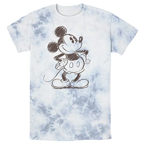 T-shirt Mickey Disney pour jeune homme blanc et bleu en taille L