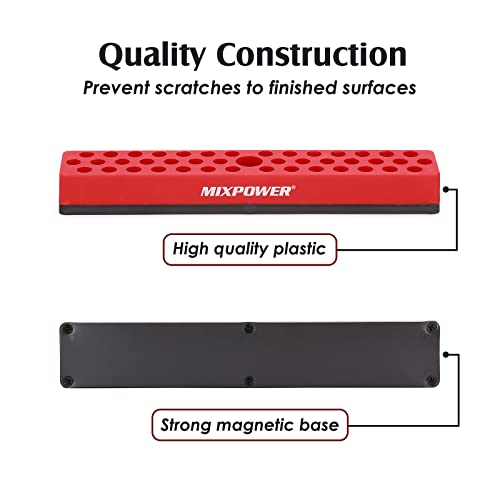Image of MIXPOWER 1 /4 inch Magnetic Bits Holder,43 Hole Hex Bit Organizer with Strong Magnetic Base, Magnetic Tool Organizer