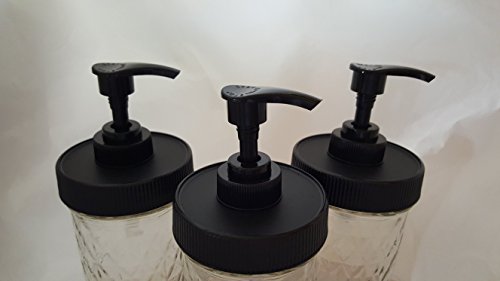 Simply Homemade 3 Pack Matte Black Plastic Lid with Liner & Pump