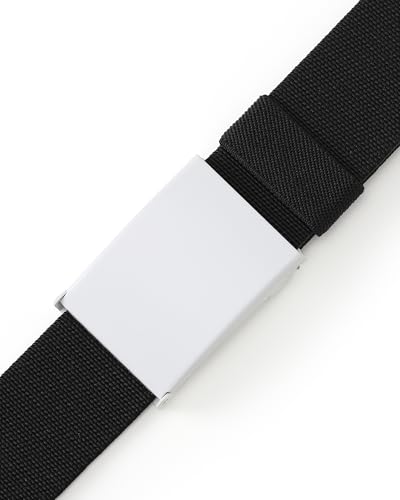 Image of Mile High Life Stretch Canvas Belt for Men, Golf Casual Elastic Web Belt, Top Military Buckle, Adjustable Cut to Fit