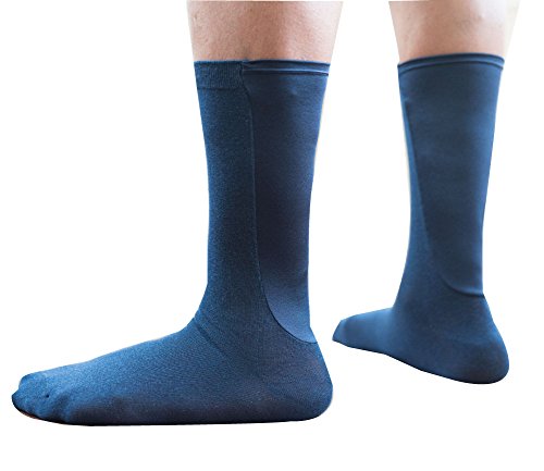 Xpandasox Men's Solid/Solid Crew Socks 10-13 Navy