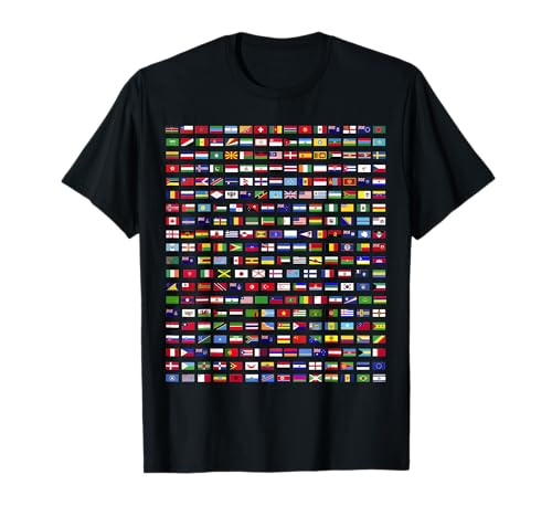 Banderas de los Países del Mundo Outfit Diseño Gráfico Camiseta
