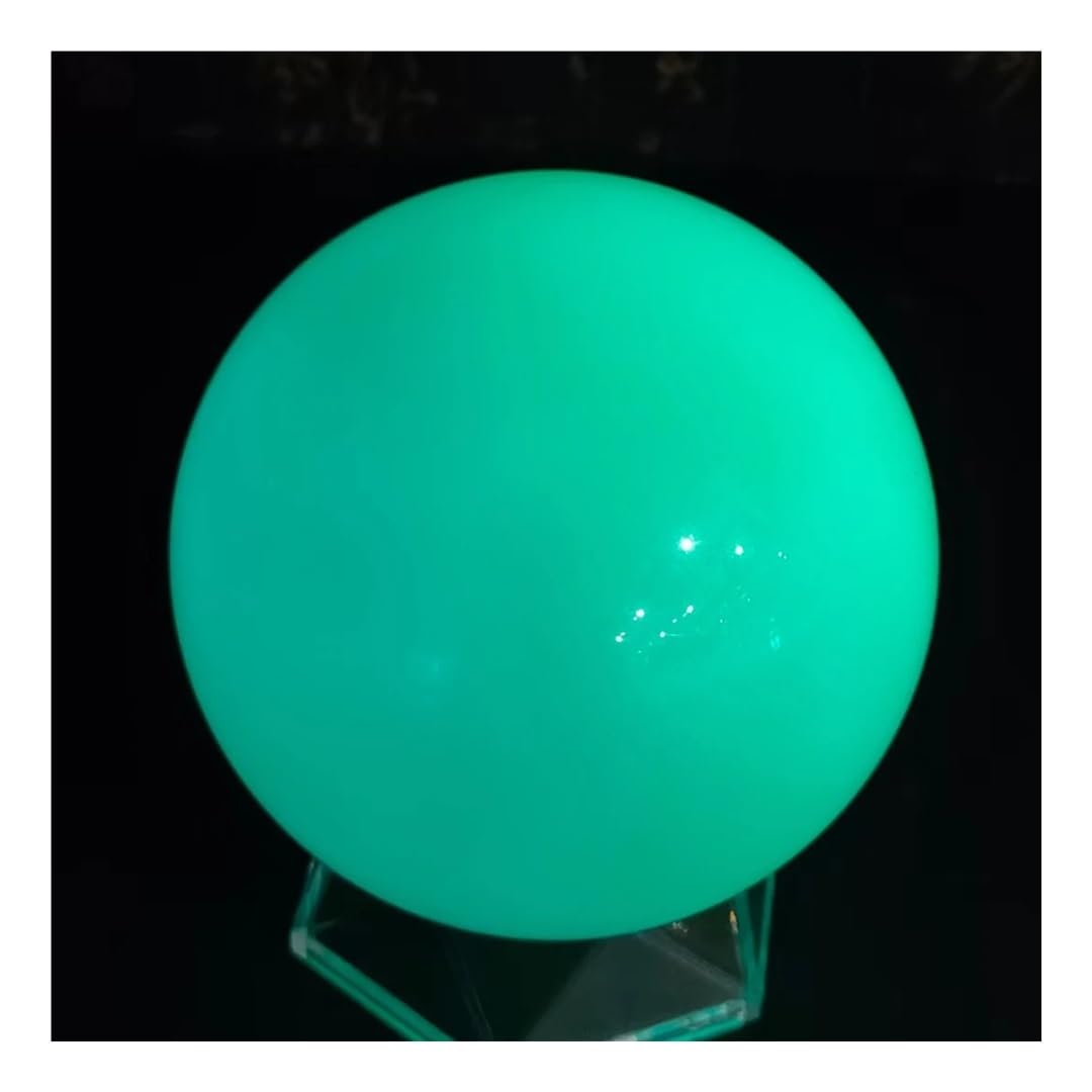 AARTERZZA 8cm Green Glow in The Dark Calcite in Luminous Crystal Ball The Dark Stone Sphere 1pcs