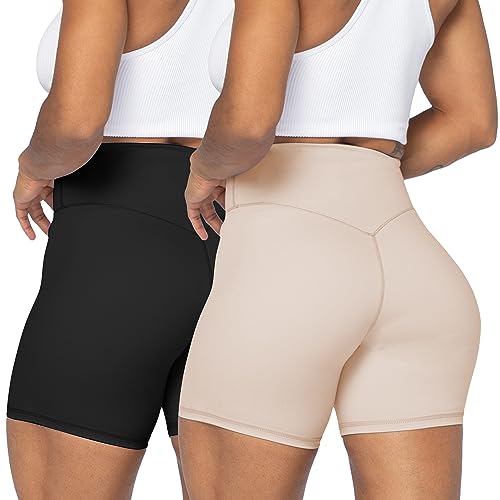 Image of Sunzel No Front Seam High Waist Biker Shorts for Women, Squat Proof Yoga Workout Gym Bike Shorts | 3, 5 Or 8-Inch Inseam, High Waisted, Tummy Control, No Front Seam, Buttery Soft, Compression Fit, Squat Proof