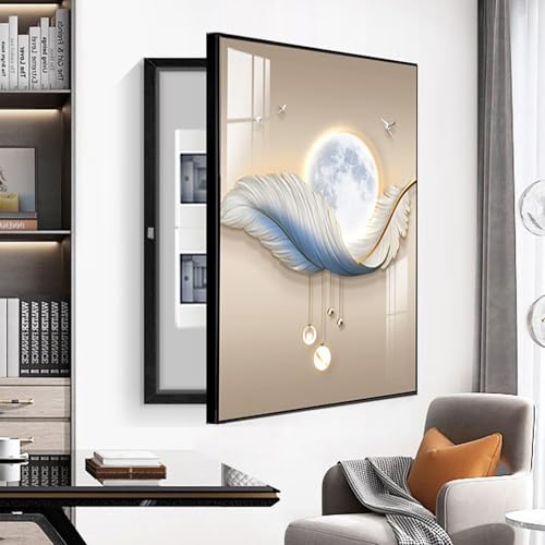 WPJBDS Electric Meter Box Decorative Painting Hide Distribution Cover Decoration Creative Hanging Picture Wall Mounted Fuse Box Cover Cabinet Decoration(Size:30x40cm/11.8x15.7inch,Color:D Right)