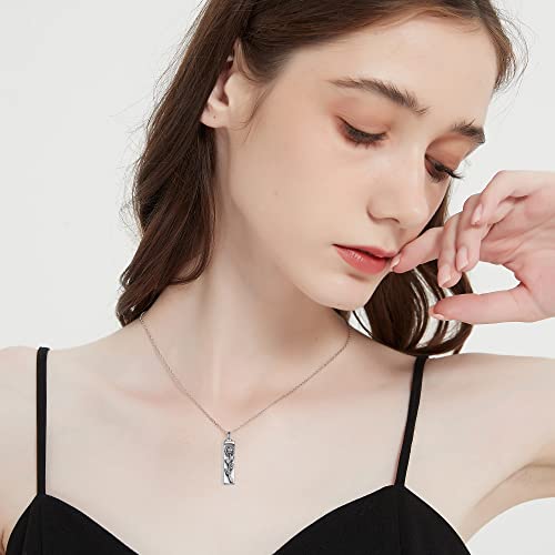 Flower Celtic Urn Necklace Cylinder Bar Heart Shaped Urn Necklace for Ashes 925 Sterling Silver Pendant Necklace Keepsake for Ashes Memory Keepsake Cremation Jewelry for Women4