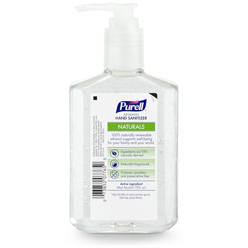 Purell Advanced Hand Sanitizer Naturals with Plant Based Alcohol, Citrus Scent, 8 fl oz Pump Bottle (Pack of 12) - 9626-12-CMR - Image 3