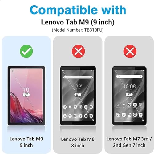 Image of Screen Protector for Lenovo Tab M9 9 inch, |1 Pack| HD Clear Flexible PET Film, 9H Hardness, Anti-Scratch, Bubble-Free Install (Not Tempered Glass)