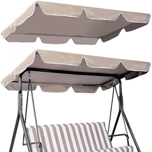 Toldo de repuesto impermeable para columpio de jardín, beige, 195 x 125 x 15 cm, cubierta de toldo para hamaca de exterior para columpio de 23 plazas, fundas de piel duraderas