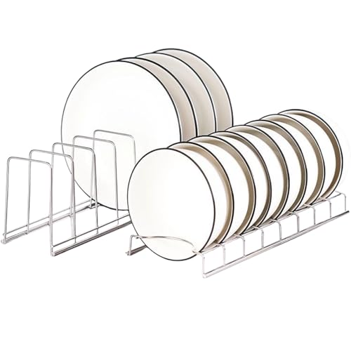 ETUCYNG | 2 Soportes para Platos, de Acero Inoxidable, Organizador de Platos y Cuencos, Soporte para el mostrador de la Cocina