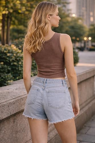 Image of London Hills Tops for Woman | Tshirt for Woman | t Shirt for Womans | Crop top for Woman's | Women tees | Stretchable Women Tops | Sleeveless Ribbed top's for Women's Western 'Women t Shirt