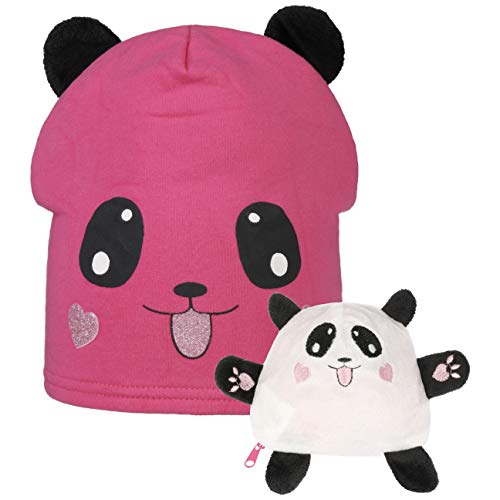 Cappellishop Gorro de bebé Pepa The Panda Beanie Invierno Peluche, rosa, 51-54