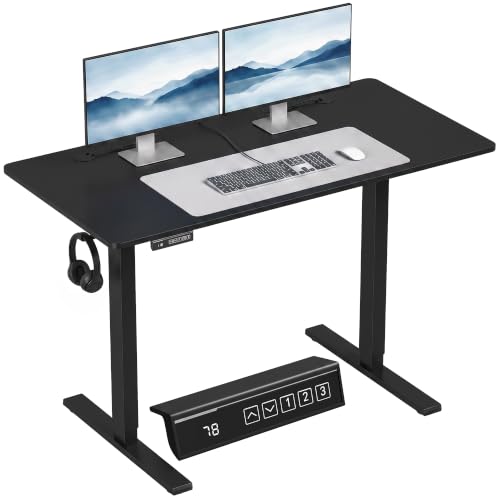 Image of HOMCOM Electric Standing Desk Height Adjustable 120 x 60cm, Black