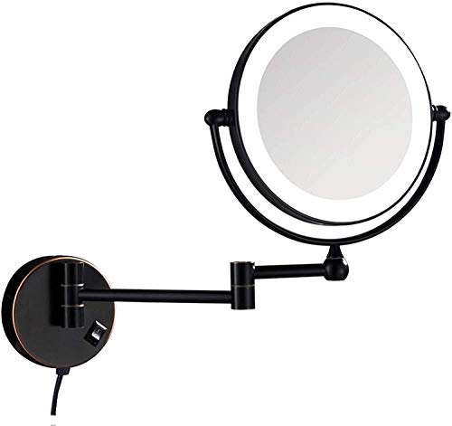 Miroir de rasage mural extensible JCAKES 5X avec prise intégrée