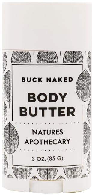 Buck Naked (Unscented) Organic Body Butter - 24 Hour Intense Hydrating Moisturizer to Nourish and Restore Skin, Hypoallergenic, All-Natural, Plant-Derived, Made in USA by DAYSPA Body Basics