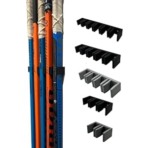 Wall Mount Hockey Stick Holder | Ice Hockey Stick Organizer (Black, 6 Stick Wall Mount)
