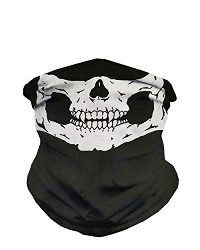 iHeartRaves Skeleton Mouth Multi-Functional Seamless Face Mask Bandana (Black)