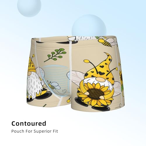 Boys' Cotton Boxer Brief Soft Underwear-Gnomes Bees And Sunflowers4