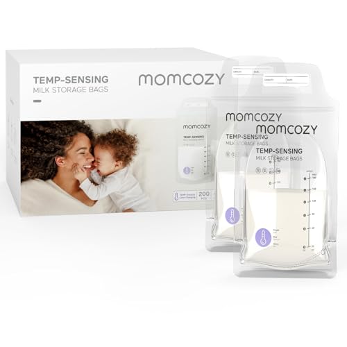 200 bolsas de almacenamiento momcozy con detección de temperatura, bolsas de almacenamiento de leche materna, bolsa de almacenamiento de leche desechable con 180ml, bolsas de almacenamiento de leche