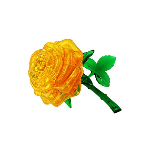 Coolplay DIY 3D Crystal Puzzle Model Decoration Gift - Rose Yellow