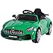 homcom Macchinina per Bambini Elettrica 12V con Licenza Mercedes-AMG GTR, velocità 3-5km/h, Telecomando, Luci e Suoni, Verde