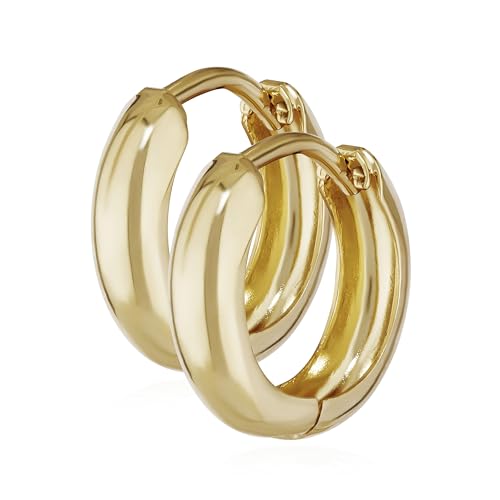 Boucles d'oreilles à clapet or jaune 333 rondes 12,2x3,2mm poli miroir