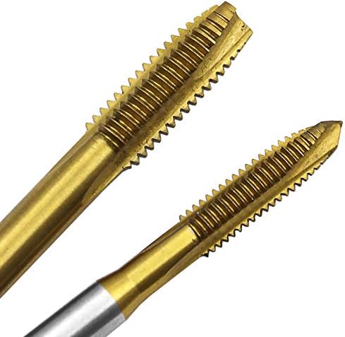 Miniatura 7 de Beeiee Tapón de punta en espiral, 5 piezas de rosca métrica revestida de titanio, tornillos de máquina de roscar brocas M3 M4 M5 M6 M8 Herramientas