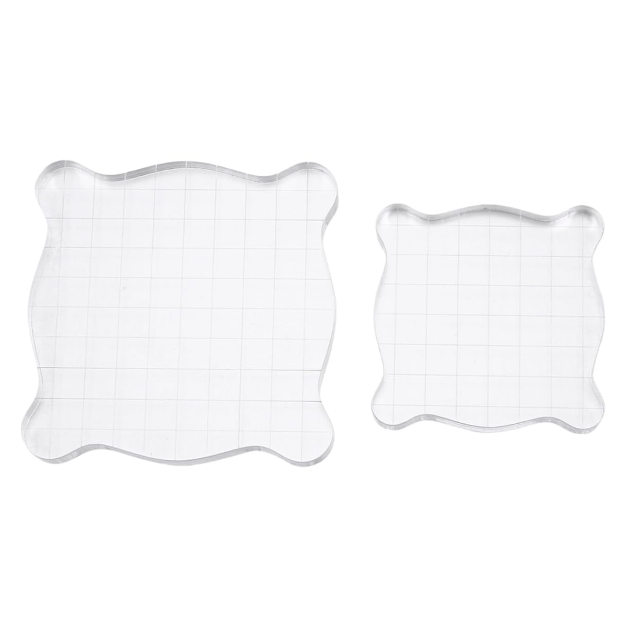 HAWILLOSCH 2Pcs Acrylic Stamping Blocks for DIY Craft Projects Durable Smooth Edges for Scrapbooking Card Making Invitations Comfortable to Use Stamping Tool