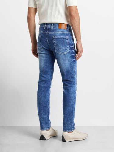Image of The Indian Garage Co Men Regular Fit Solid Mid-Rise Stretchable Jeans