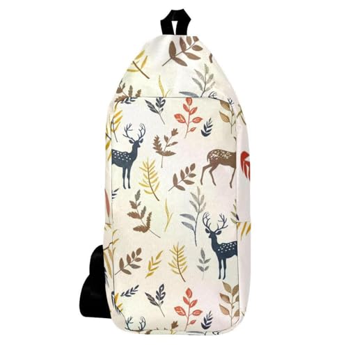 Sac à dos à bandoulière anti-encombrement motif cerf pour voyager léger
