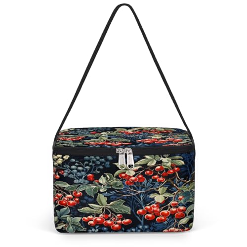 GzLeyigou Xmas Pinecone Decor Lunch Bags for Women Men 9 Cans, Hot & Cold Food Delivery Bag Insulated Grocery Bag Insulated Lunch Box Cooler Bag for Office Work Picnic Beach