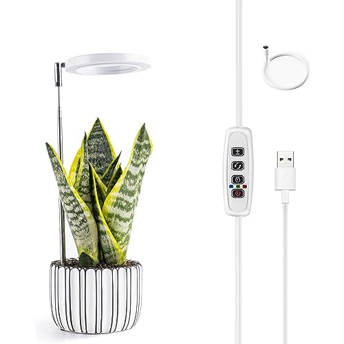 Fafagrass Grow Lights For Indoor Plants, Full Spectrum Led Halo Plant Light With Stand Height Adjustable Auto Timer, 9 Dimmable Levels 3 Colors Red Blue White Spectrum For Indoor Plants Growing #TOP21
