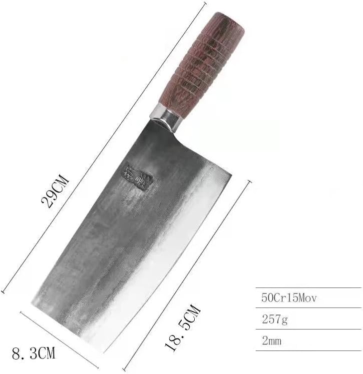 Meat Cleaver,Cleaver Knife 7 Inch Chinese Chef Knife Handmade Forged Sharp Butcher Cleaver Slicing Kitchen Knife Wood Handle Cooking Tools, LAMAJIGA5844
