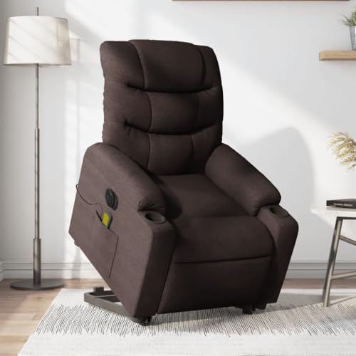 LAPOOH Sillón Masaje eléctrico reclinable elevable Tela marrón Oscuro, Sillón De Relax, Sillon Masaje Relax, Sillon Relax Electrico, Hogar Sillon Relax, Sillones Comodos, Sofa Tantra - 3206677
