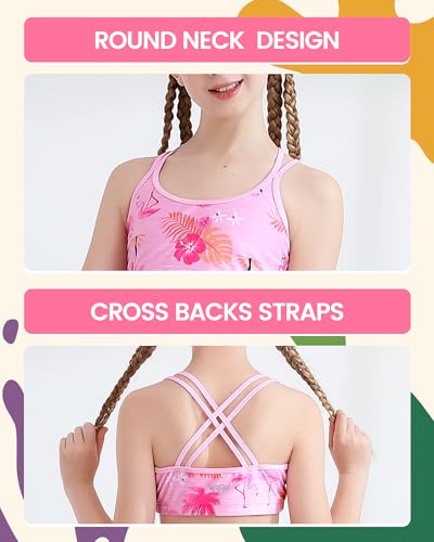 Angel season Girls Tankini Swimsuit Two Piece Bikini for Tween Bathing Suit Junior Modest Swimwear with UPF50+ Size 7-152