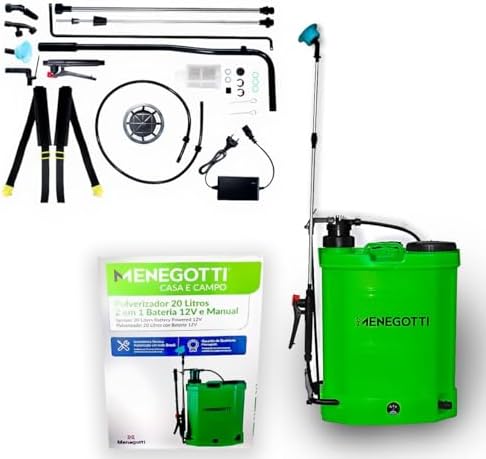 Pulverizador Costal Menegotti 2 em 1 Á Bateria 12V e Manual 20L P...