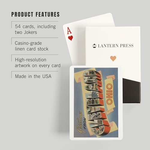 Lantern Press naipes Poker Greetings Cleveland miniatura 3